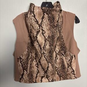 K-Dash By Kardashian Women’s Snakeskin Zip Up Top Python Exotic Print Large